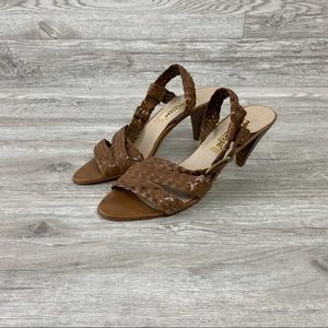 Vintage Eclisse Braided Brown Leather Strap Sandal